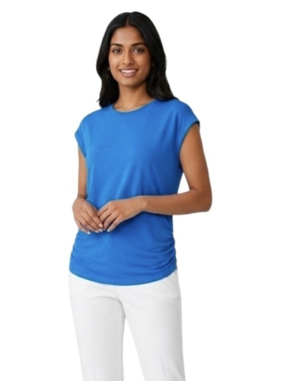Sampeel Royal Blue Ruched Side Top